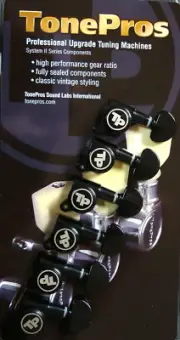 GKL60K-B TonePros Locking Tuning Machines 6 In-Line, Black