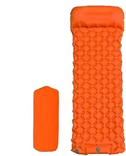 Inflatable Camping Pad, Waterproof Blow-Up Mattress, Foldable Camping Pad, Compact Single Person Sleeping Pads, Ideal for Tent, Travel, Adventures, Navy Blue, Army Green and Orange