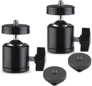 SLOW DOLPHIN Hot Shoe Mount Adapter 360 Degree Swivel Mini Ball Head 1/4 Tripod