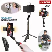 3-Axis Handheld Gimbal Stabilizer Tripod Fill Lights Selfie Stick Phone Camera