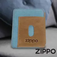在飛比找momo購物網優惠-【Zippo官方直營】丹寧藍色信用卡雙折夾-鈕扣款(皮件皮夾