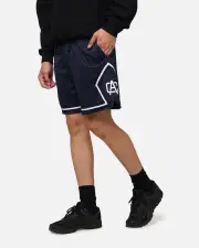 [CARRE] Carre Fold Mesh Basketball Shorts Navy/white - Size M M Navy/White