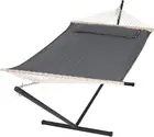 2 Person Hammock with Stand, Heavy Duty Portable Hammocks, 475 Lbs Capacity, Dar