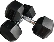 Dumbbell - 30KG x 2 - Dumbbell pair - Hex Rubber Coat Iron Dumbell - Weight Training Exercise Workout Fitness Gym Strength