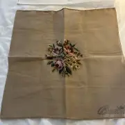 Vtg Bucilla Decorator Needlepoint Floral Tapestry Canvas Floral 23" x 23"
