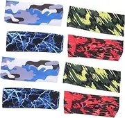 [BESPORTBLE] 8pcs Sweatbands Sports Headbands: Men and Women Athletic Sweat Hair Bands for Tennis Basketball Running Home Gym Working Out
