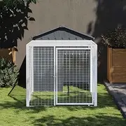 Chicken Cage with Run Anthracite 117x201x123 cm Galvanised Steel