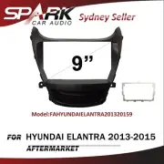 9" FACIA KIT Fascia Dash Plate Panel For Hyundai Elantra 2013-2015 Black AD