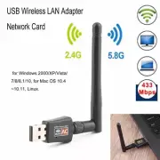 600Mbps USB Wifi Adapter Dual Band 2.4G/5.8G Antenna Wireless Network Dongle New