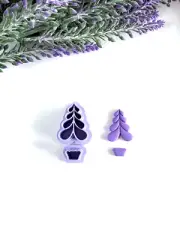 Christmas tree with pot cutter for polymer clay, earring clay cutters, diy