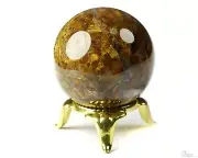 Gemstone 1.5" Gold & Red Pietersite Carved Ball Crystal Sphere, Crystal Healing