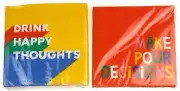 40 Cocktail Napkins Drink Happy Thoughts Make Pour Decisions Gift Made Germany