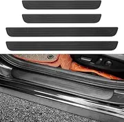 4 Pcs Car Door Sill Scuff Plate Cover,Universal Car Door Threshold Protection,PVC Soft Rubber Front/Rear Door Sill Scuff Plate Guard,Welcome Pedal Protector Cover (Black)