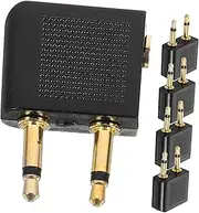 Holibanna 5Pcs Airplane Headphone Adapter Dual Male to Female Audio Jack to Plug Connector for Airline Use Enhance Flight Entertainment Ergonomic Design for Comfort