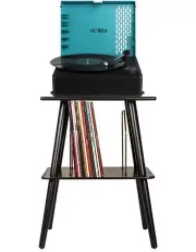 [Victrola] Revolution Go Turntable + Entertainment Stand Bundle in Black/Blue