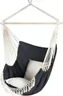 Hammock Chair Hanging Rope Swing, 2 Cushions, Hammock Swing Chair Macrame Ha...