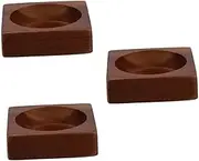 LABRIMP 3pcs Elegant Wooden Pepper Grinder Stand Salt Pepper Tray Counter Holder Organized Kitchen Storage Home Decor