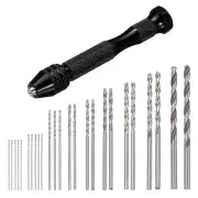 0.5mm-3.0mm Micro Mini Twist Drill Bit Pin Vise Hand Drill Tool Black Set 26pcs