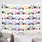 Multi Colored Pandas Tapestry