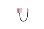 2 In 1 Type C Earphone Charging Audio Adapter Cable For Huawei Xiaomi Pig Pink Cables & Adapters