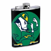 Irish Flask D5 8oz Stainless Steel Ireland Leprechaun Green Lucky Shamrock Clove