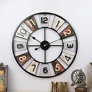 ETLIN Outdoor Garden Wall Clock, 24 Inch Vintage Large Digital Creative Garden Wall Clock Iron Waterproof Outdoor Clock Round Silent Clock Suitable for Indoor and Outdoor Decoration