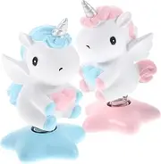 Alipis 2pcs Unicorn Statue Decor Shaking Head Cartoon Ornament for Car Interior Home Decoration Fun Resin Unicorn Figurine Adorable Dashboard Accessory