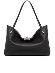 Valentino Garavani Medium Rockstud Grainy Calfskin Bag with Contrasting Lining