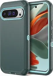 [Jiunai] for Google Pixel 9 Pro XL Case Heavy Duty Shockproof Port Protection Dual Layer Hybrid Bumper Dust Proof Rugged Protective Phone Cover Case for Google Pixel 9 Pro XL 6.8’’ 2024 Men Women Green