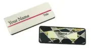 Pattern Name badge Personalised Pin magnet Plastic or Metal ID tag Various Sizes