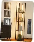 64.2" Corner Shelf Floor Lamp with Remote for Living Room, Modern LED Floor