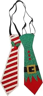 [TEMPNAP] 2pcs Christmas Felt Tie Red Christmas Decorations for Men Funny Bowtie Party Wear