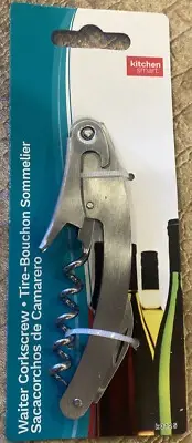 10-Kitchen Smart Travel Size Foldable Stainless Waiter Corkscrew K0125