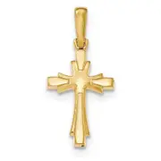 14k Yellow GoldY Polished and Brushed Cross Pendant