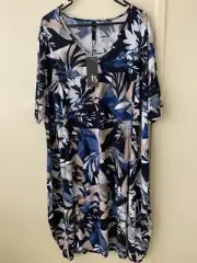Taking Shape Size L Pink Blue Pattern Pullover Dress Brand New