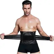 Sosoport Waist Trimmer Belt Men's Slimming Bands Workout Waist Belt Wrap Body Shaping Comfortable Elastic Black Size XL