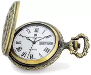 Charles Hubert Antiqued Gold-Finish Train Pocket Watch