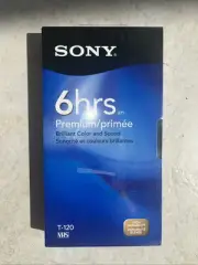 Sony 6 Hrs T-120 VHS VCR Tape Blank Premium Grade - Sealed/Unopened
