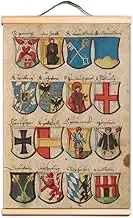Ancient War Military Wall Art Posters and Canvas Scroll Prints Tapestry, Decorate Your Room With Vintage Bavarian Court Knight's Order Wall Hanging Painting 9