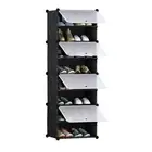 8-Tier Stackable Shoe Shelves Rack Storage Organiser Stand Cabinet Shelf Black