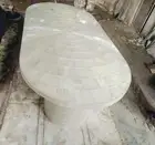 Selenite Stone Center Sofa Dining Table Oval Shape Selenite Gemstone Counter top