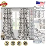 Modern 96" Thermal Insulated Blackout Drapes - Set of 2 with Geometric Pattern