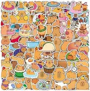 100 Pieces Capybara Stickers, Graffiti Art Animal Decals for Notebooks, Water Bottles, and Skateboards, Waterproof and Reusable Decorative Stickers for Teens, Adults, and Kids, Fun Capybara-Themed Des