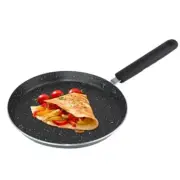 Crepe Pan, Dosa Pan, 8.7 inch Nonstick Crepe Pan, Dosa Tawa Tortilla Pan, Black