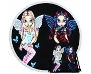 Two Fairies Sisters Hope and Despair Round Beach Towel and Beach Bag Set