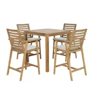 Sunscape Fairfield 5 Piece Outdoor Bar Table & Chairs Set