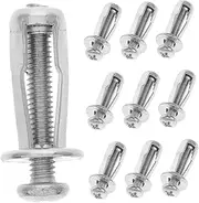 10pcs Expansion Petal Screw Nail GLI Nuts Expansion Screw Steel Pipes Fixing Fastener Rv Wall Anchors Threaded Inserts for Wood Hollow Door Anchor Jack Nut Metal Silver