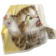 Funny Cats for Kids the Panic Attack Kitty Throw Blanket