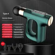 GGP Green Mini Fascia Gun Muscle Massager With Pulse Heat Deep Tissue Relaxation