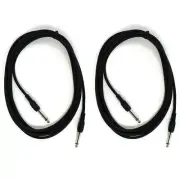 Perfektion PM100 Black 10FT Guitar, Bass, & Instrument Cable- 2 PACK